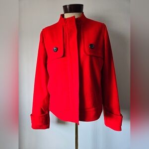 GOLF STUDIO Red Waist Length Zip Up High Collar Jacket. Size 40/ Medium